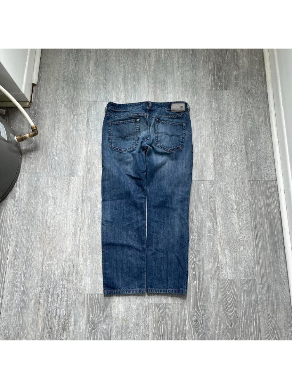 Navy Blue Faded Vintage Diesel Denim Embroidered Y2K Jeans / Pants